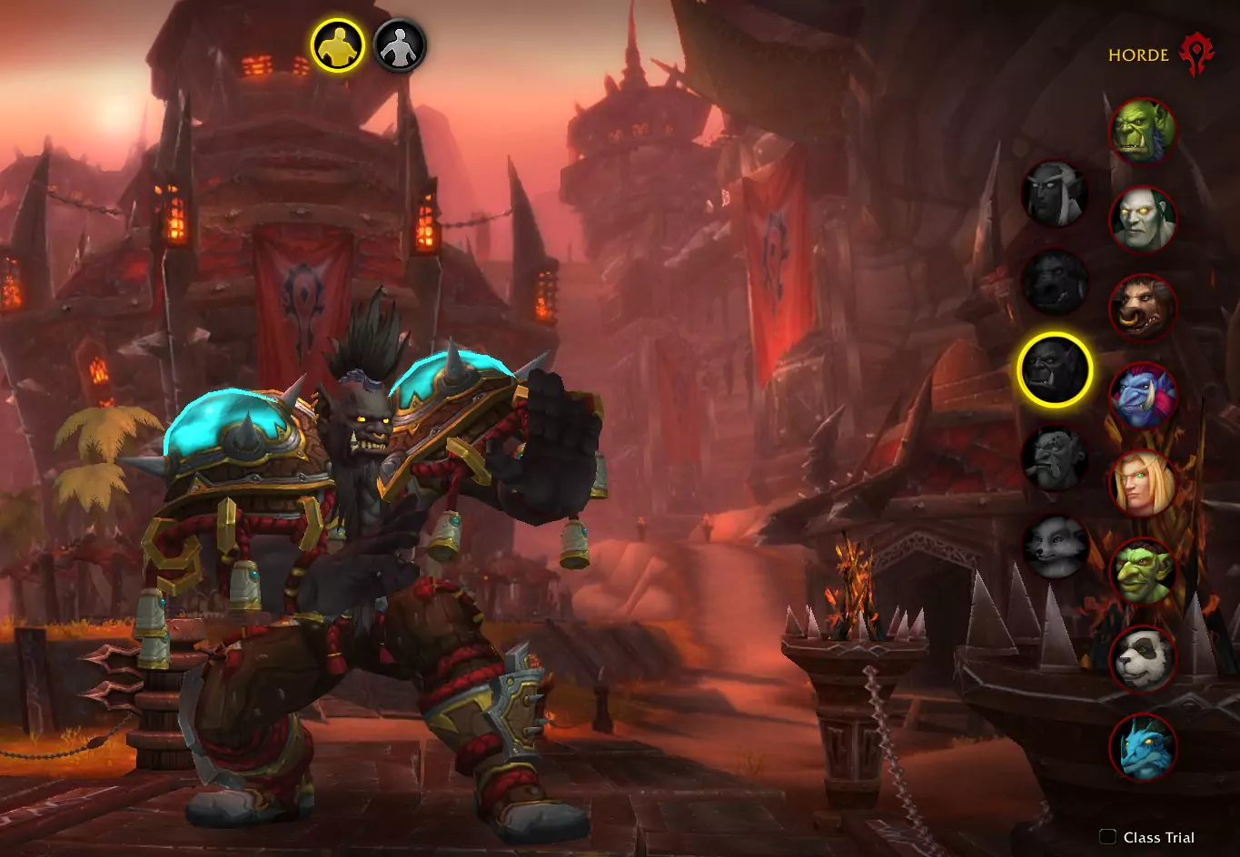 A Mag'har Orc in World of Warcraft.