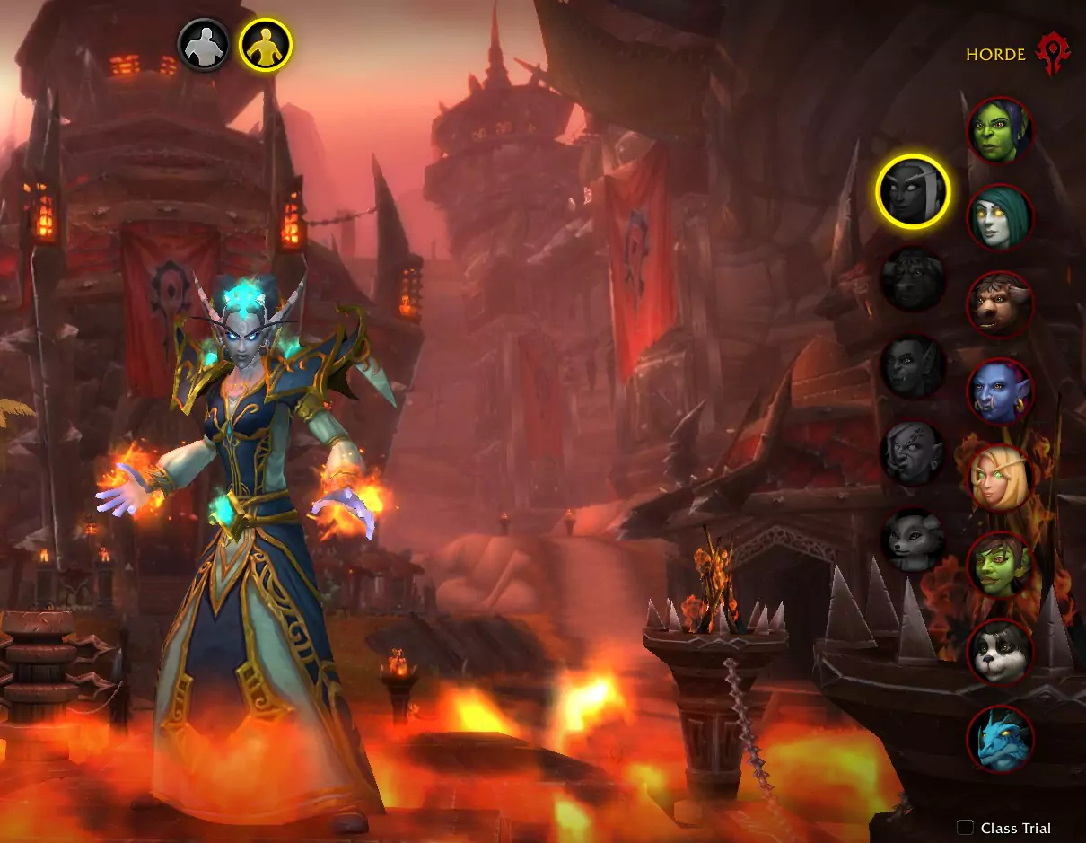 A Nightborne in World of Warcraft.