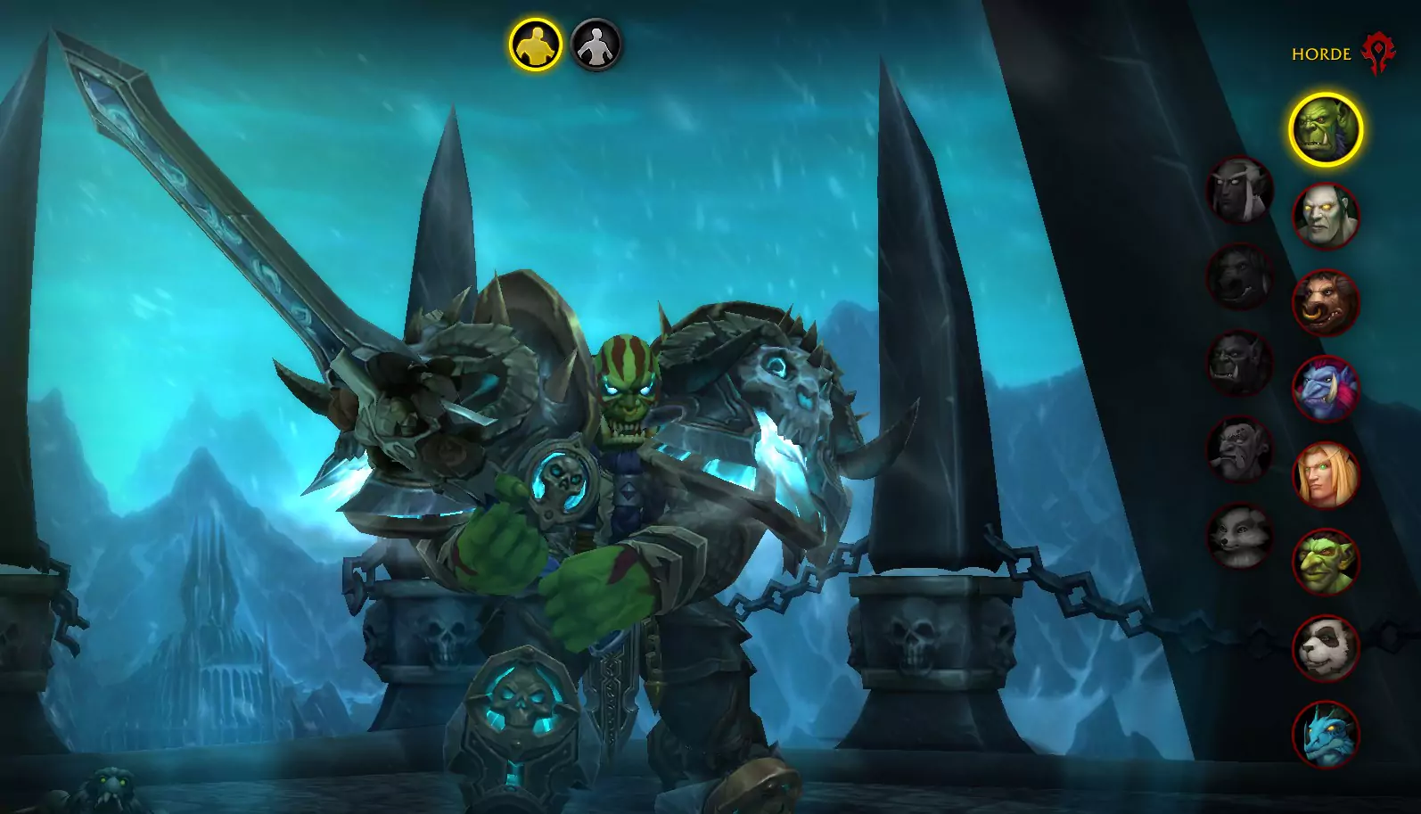 An Orc at the race selection screen.