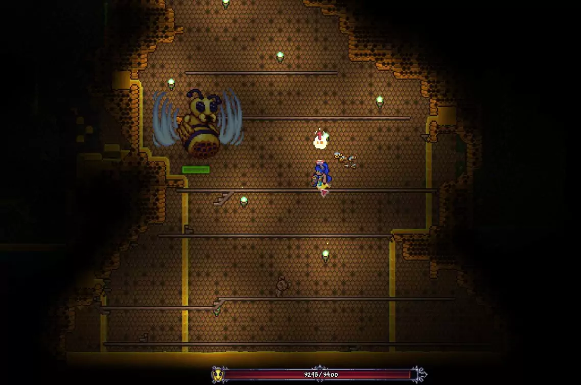 The Queen Bee performing the attack when she summons bee minions.