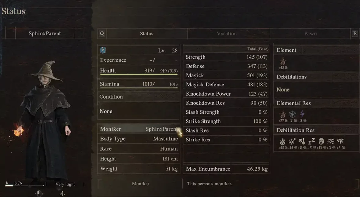 The Pawn named SphinxParent in Dragon's Dogma 2.