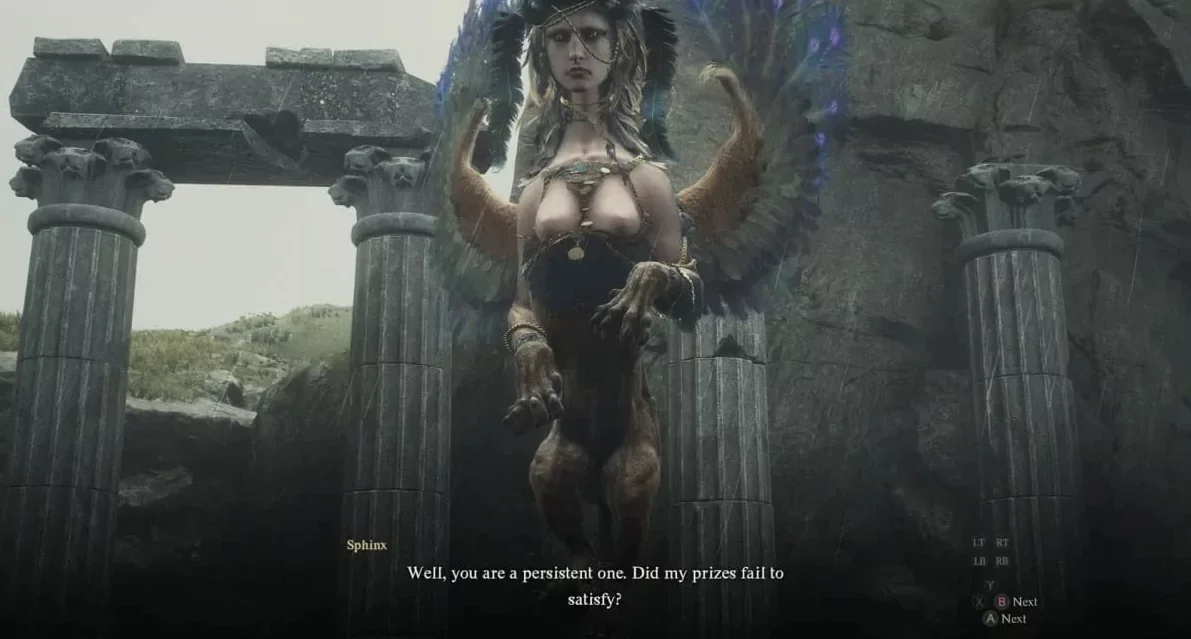The Sphinx flying in Dragon's Dogma 2.