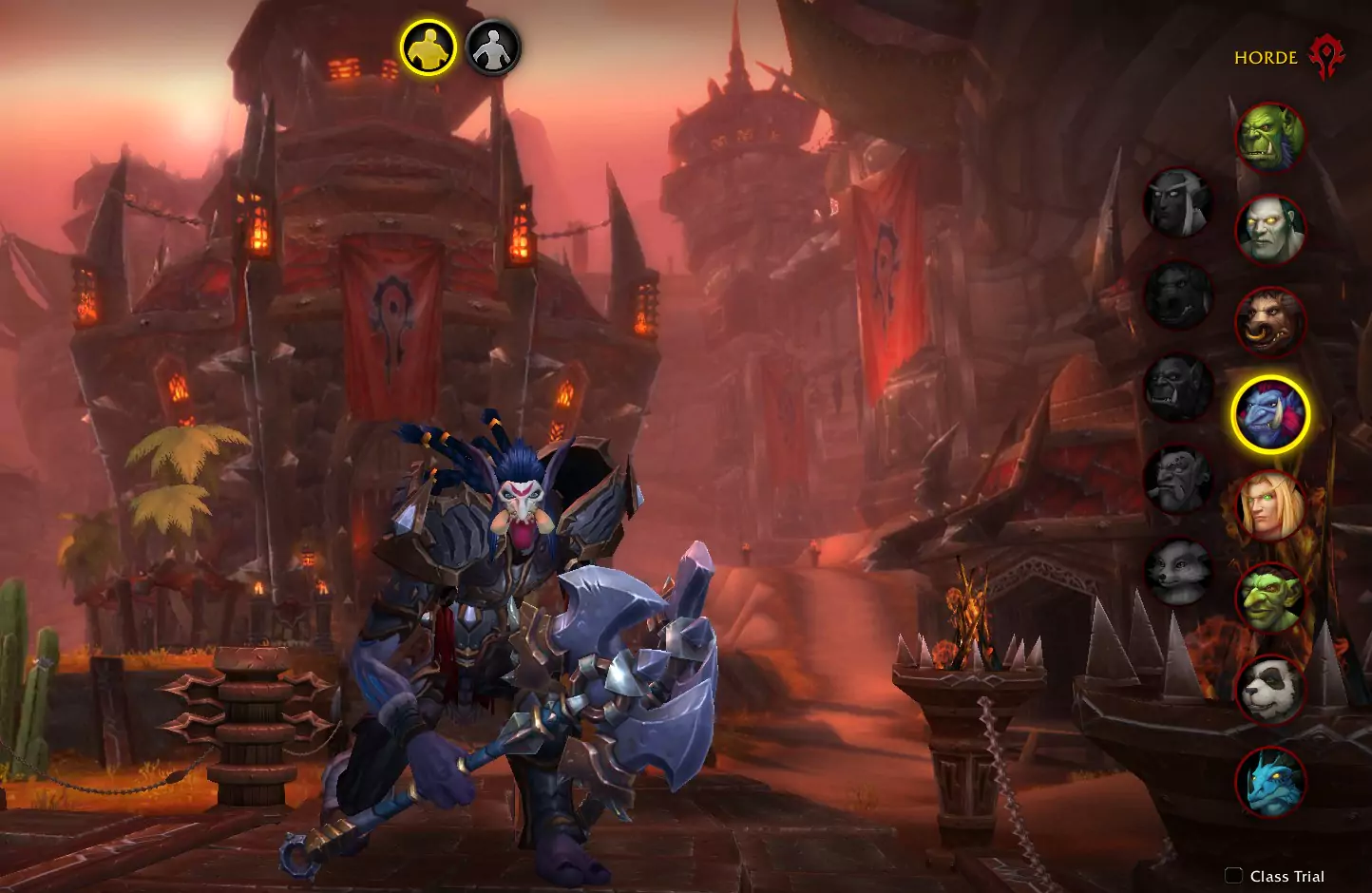 A Troll at the race selection screen.