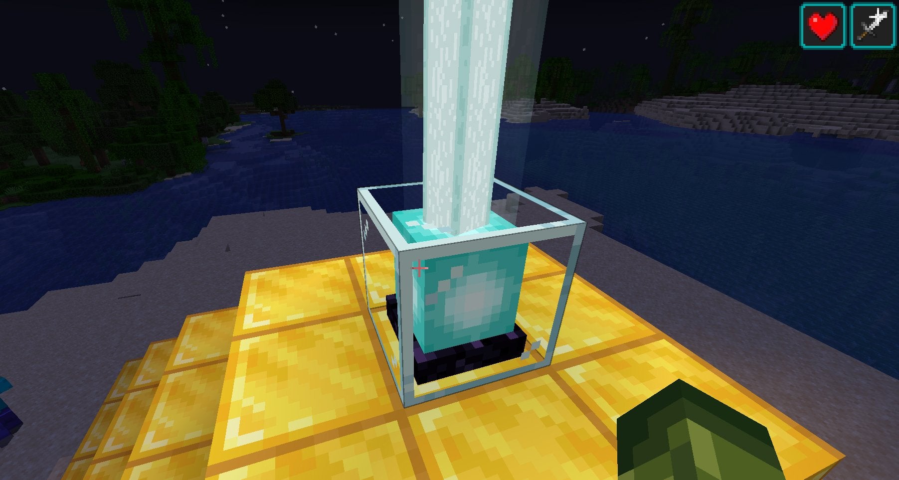 A player standing close to an active Beacon.