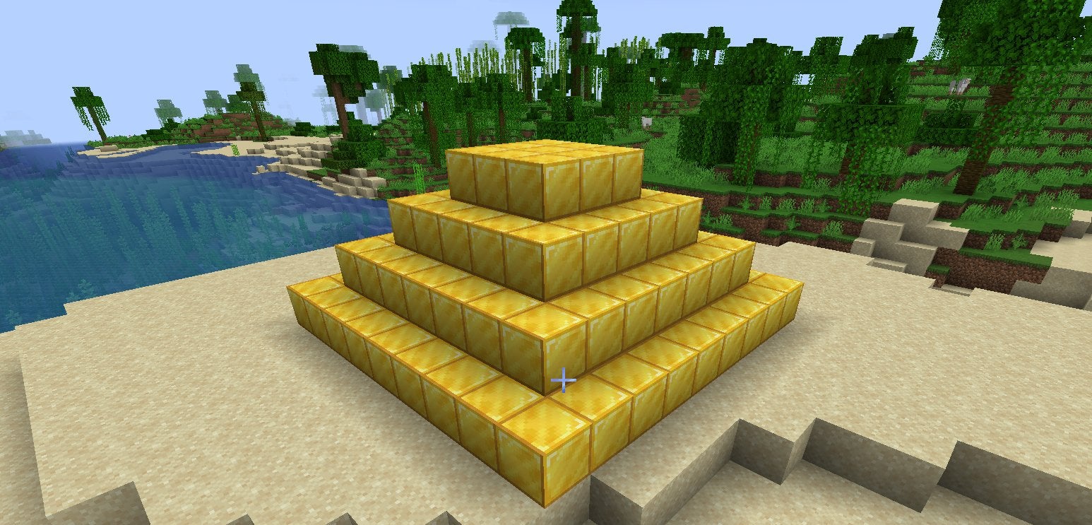 A pyramid made of Gold Blocks.