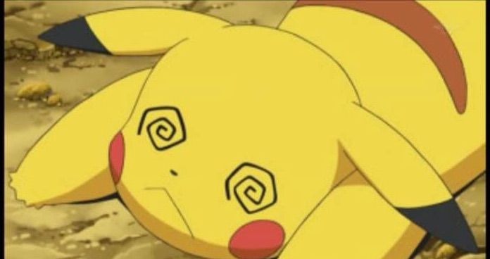 A Pikachu that has fainted.