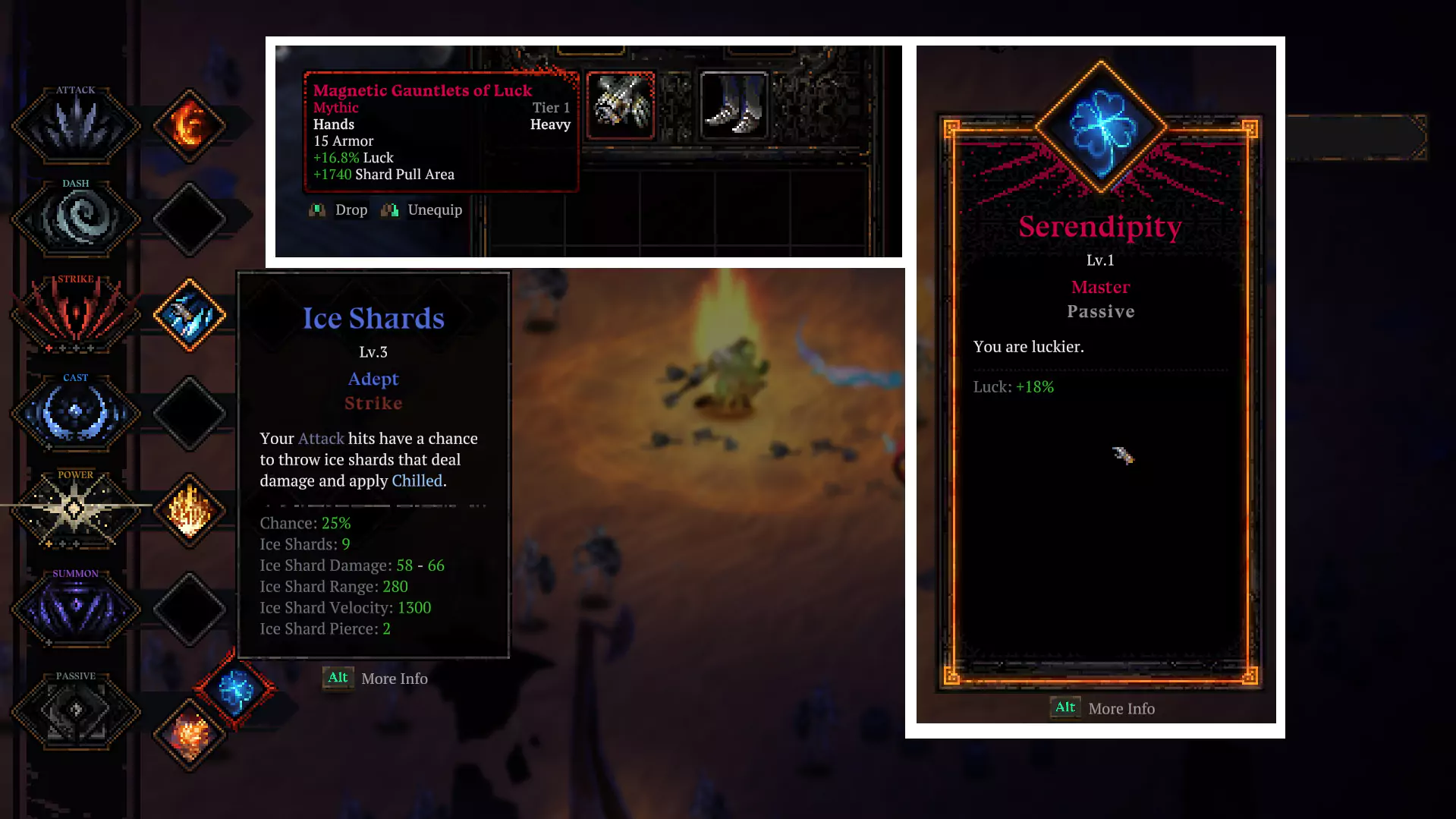 Stacking different Luck bonuses in Death Must Die.